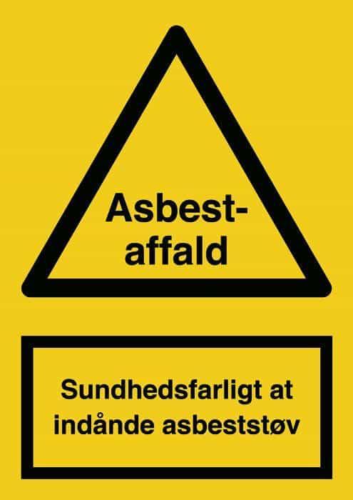 Advarselsskilt, Asbestaffald - Backner ApS