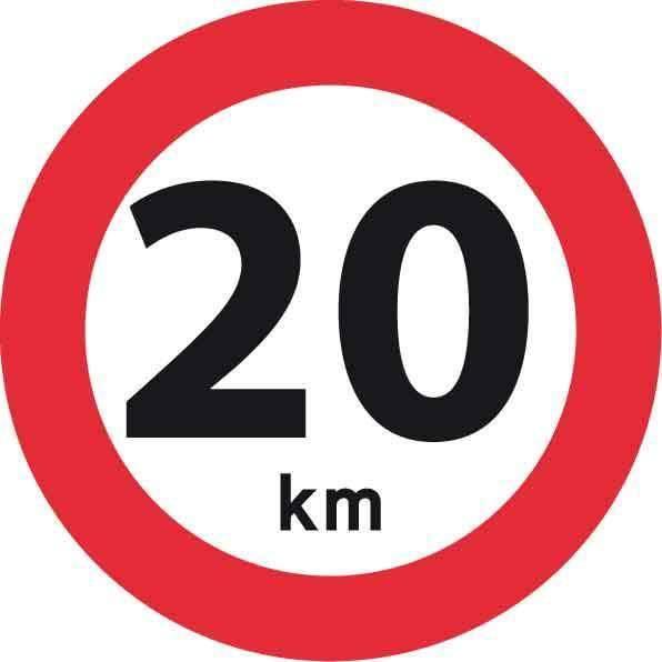 Forbudstavle, Max hastighed 20 KM - Backner ApS