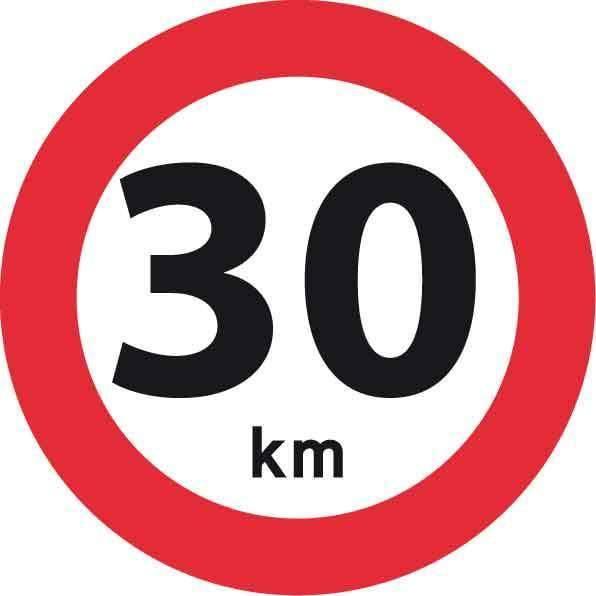 Forbudstavle, Max hastighed 30 KM - Backner ApS