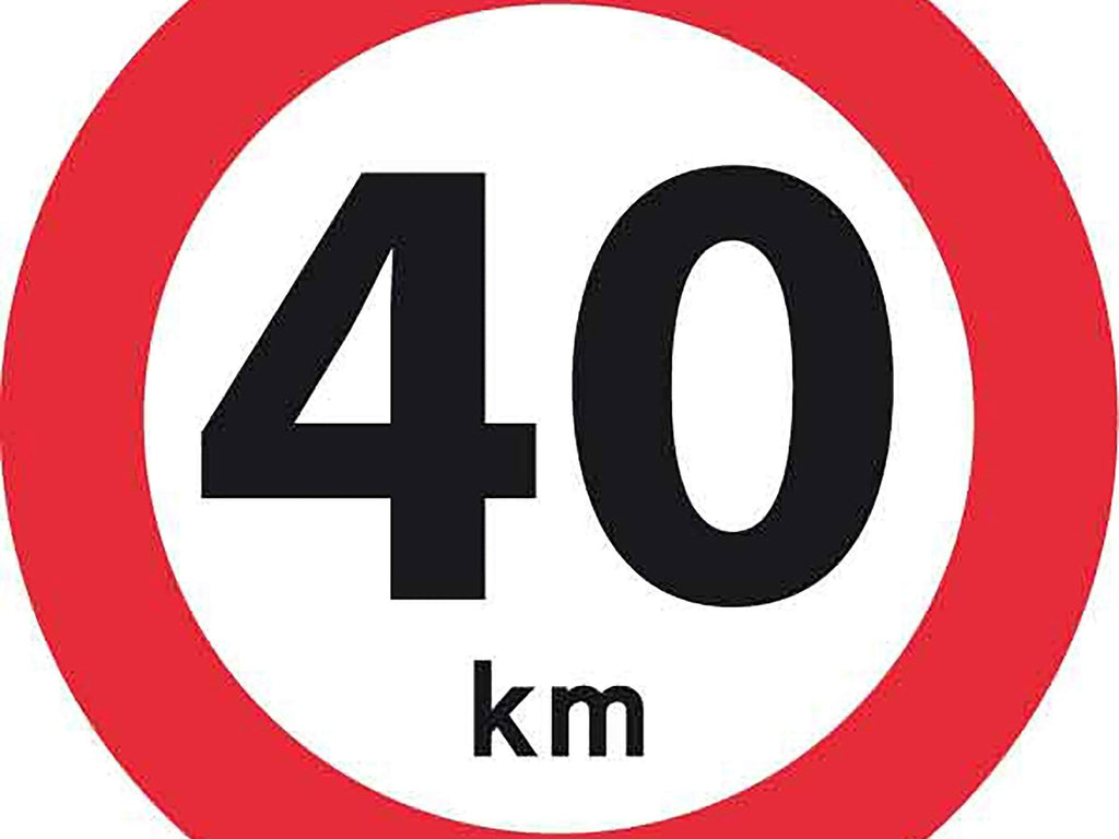 Forbudstavle, Max hastighed 40 KM - Backner ApS