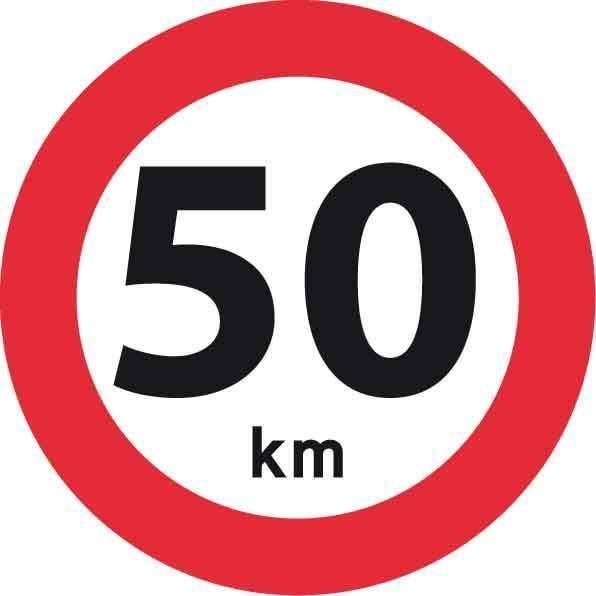 Forbudstavle, Max hastighed 50 KM - Backner ApS