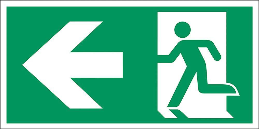 Henv. skilt, Nødudgang venstre - Backner ApS