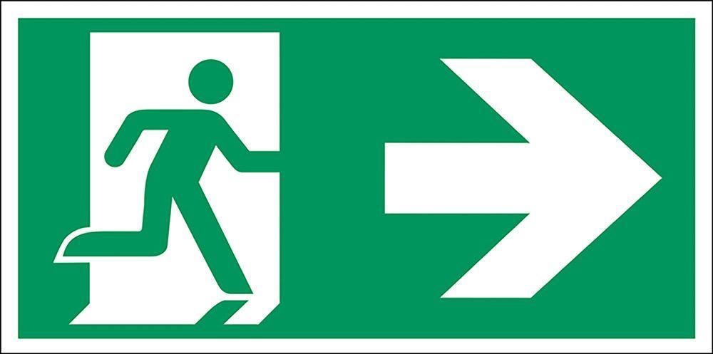 Henv. skilt, Nødudgang højre - Backner ApS