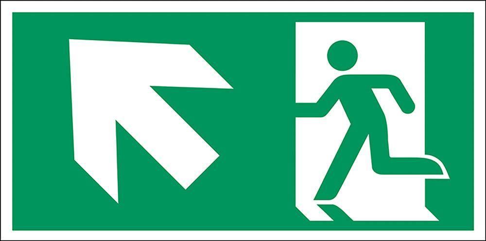 Henv. skilt, Nødudgang op/venstre - Backner ApS