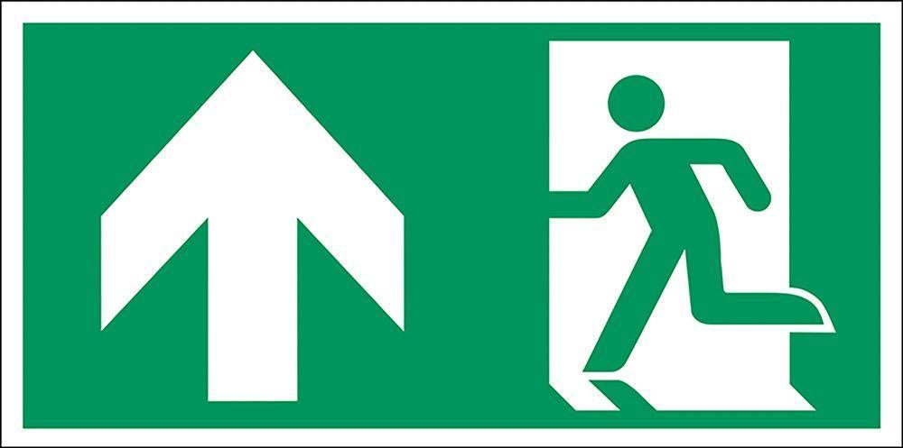 Henv. skilt, Nødudgang op - Backner ApS