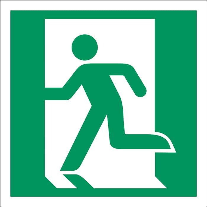 Henv. skilt, Nødudgang venstre