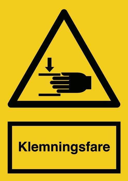 Advarselsskilt, Klemningsfare - Backner ApS