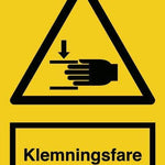 Advarselsskilt, Klemningsfare - Backner ApS