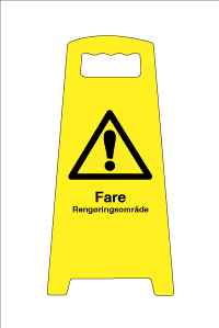 Fritstående skilt, Fare Rengøringsområde - Backner ApS