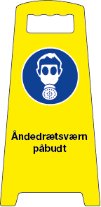 Fritstående skilt, Åndedrætsværn påbudt - Backner ApS