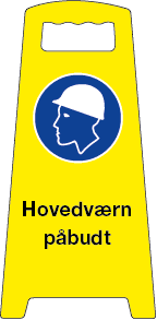 Fritstående skilt, Hovedværn påbudt - Backner ApS