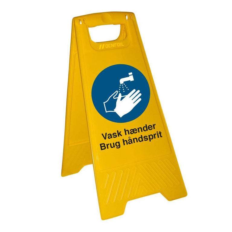 Fritstående skilt, Vask hænder - Brug håndsprit - Backner ApS
