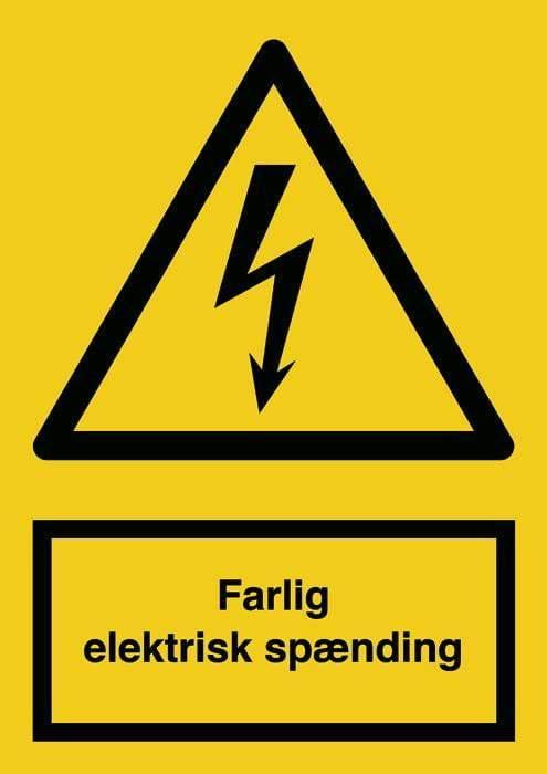 Advarselsskilt, Farlig elektrisk spænd, - Backner ApS