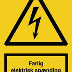 Advarselsskilt, Farlig elektrisk spænd, - Backner ApS