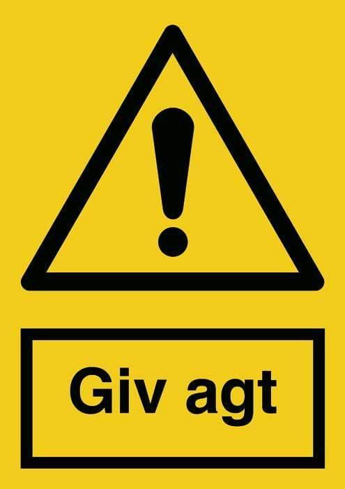 Advarselsskilt, Giv agt - Backner ApS