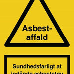 Advarselsskilt, Asbestaffald - Backner ApS
