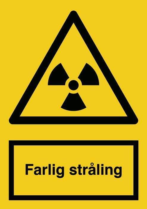 Advarselsskilt, Farlig stråling, - Backner ApS