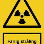 Advarselsskilt, Farlig stråling, - Backner ApS