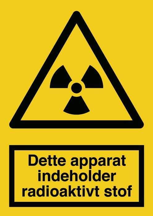 Advarselsskilt, Indeholder radioakt. stof - Backner ApS