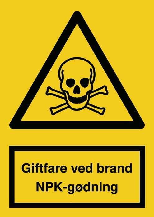 Advarselsskilt, Giftfare v/NPK, - Backner ApS