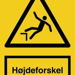 Advarselsskilt, Højdeforskel, - Backner ApS