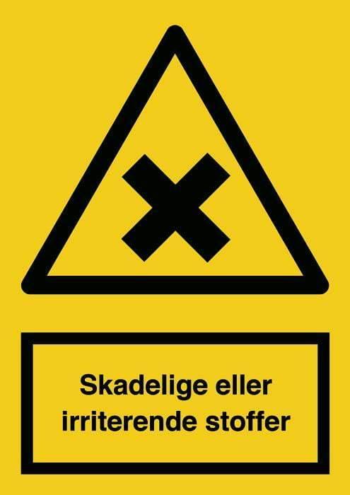 Advarselsskilt, skad/ irr stoff, - Backner ApS