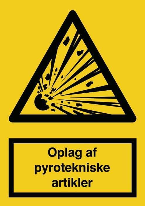 Advarselsskilt, Opl. af porytek. artikler - Backner ApS