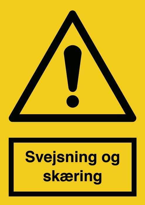 Advarselsskilt, Svejs & skæring - Backner ApS