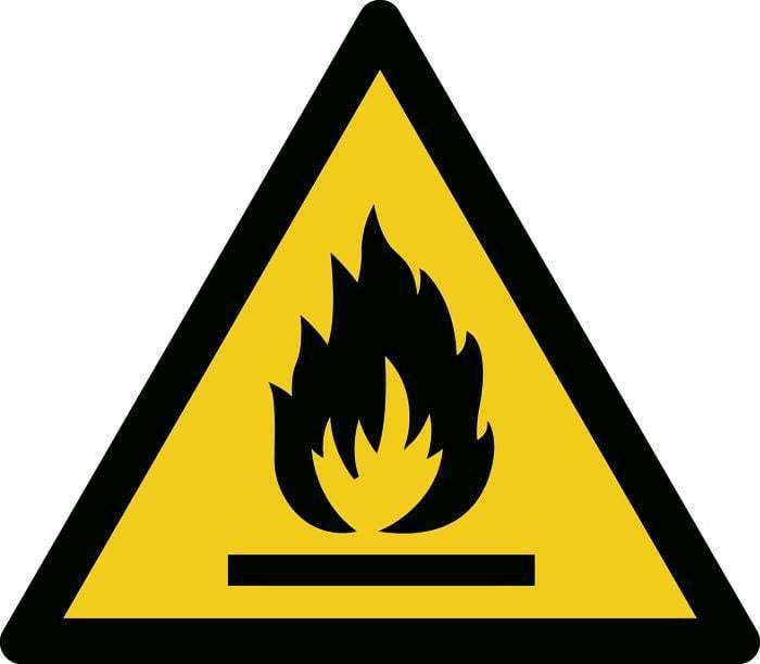 Advarselsskilt, Oplag af brandf. væsker - Backner ApS