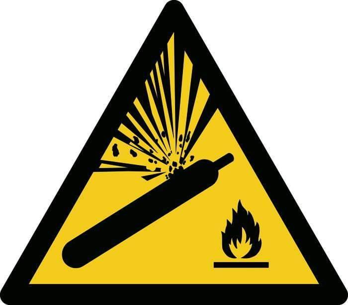 Advarselsskilt, Trykfl. fjernes v/brand - Backner ApS