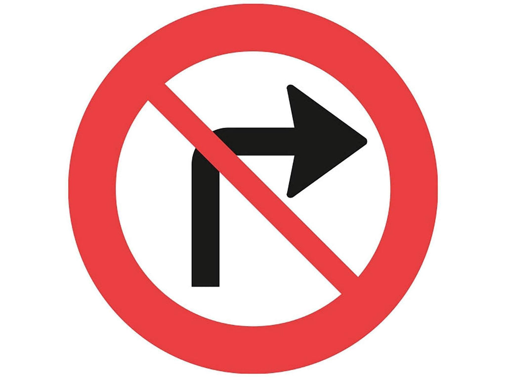 Forbudstavle, højresving forbudt - Backner ApS