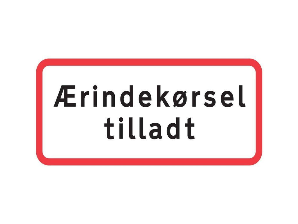 Undertavle, Ærindekørsel tilladt - Backner ApS
