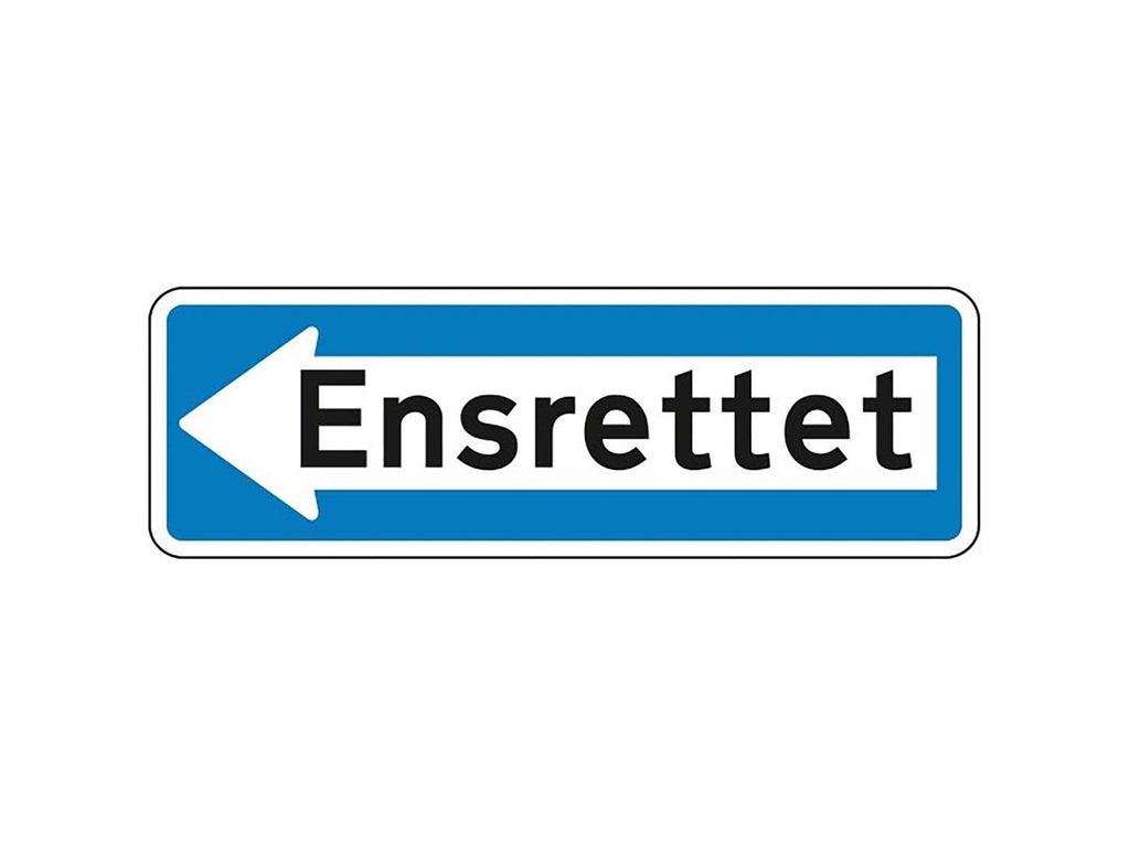 Oplysingstavler, Ensrettet færdsel venstre - Backner ApS