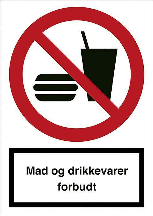 Forbudsskilt, Mad & drikkev. forbudt - Backner ApS