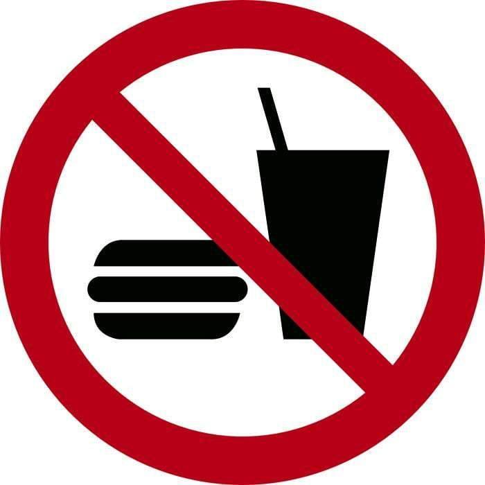 Forbudsskilt, Mad & drikkev. forbudt - Backner ApS