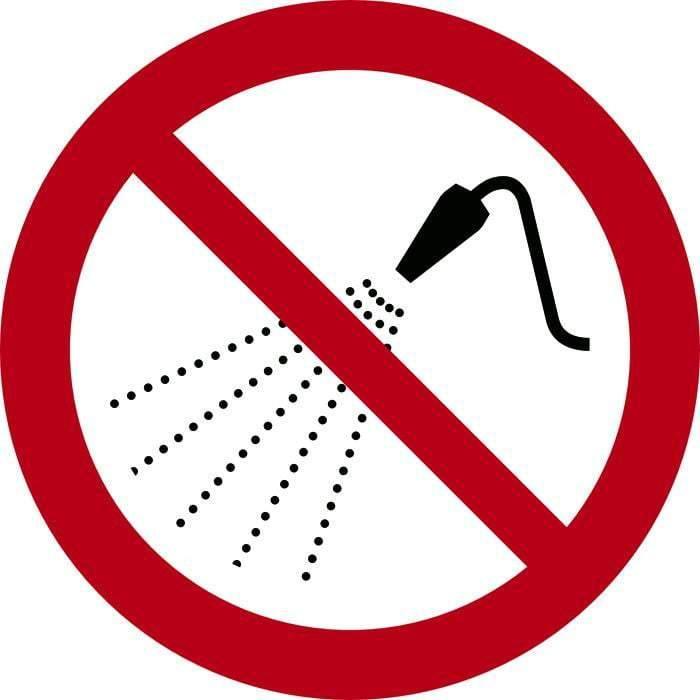 Forbudsskilt, Vandsprøjtning forbudt - Backner ApS