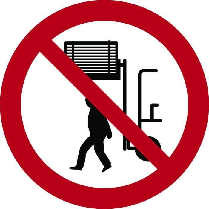 Forbudsskilt, Gå ikke under varetransport - Backner ApS