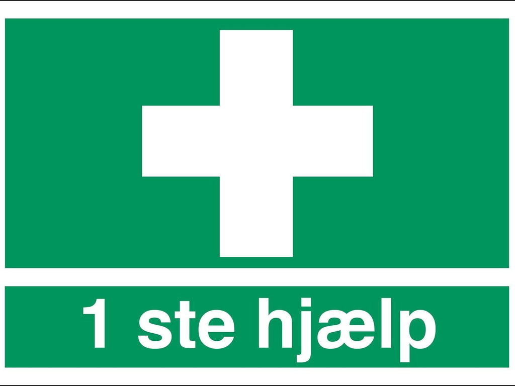 Henv. skilt, 1 ste hjælp - Backner ApS