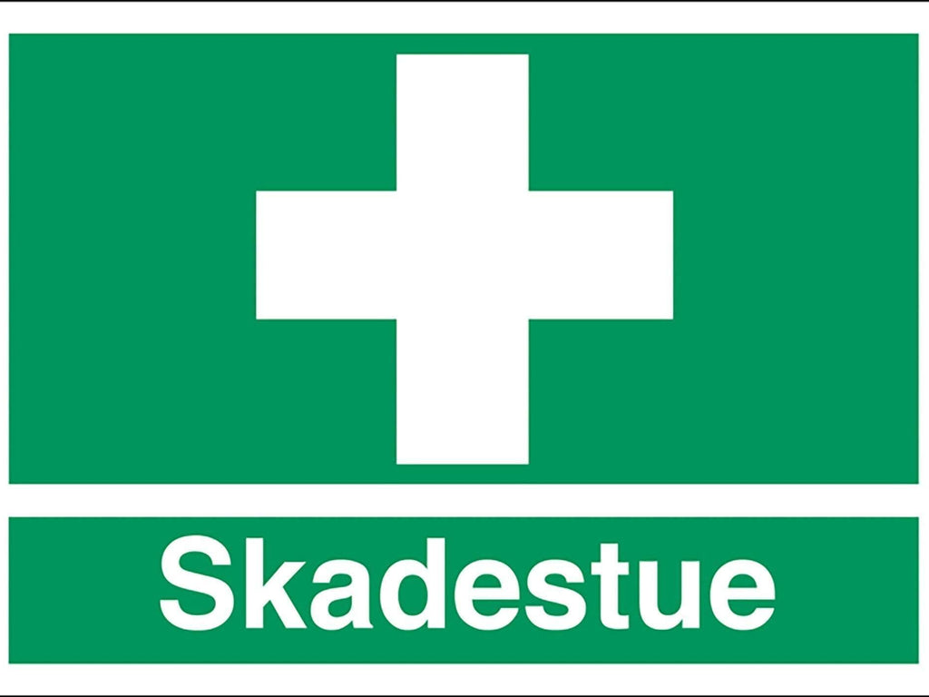 Henv. skilt, Skadestue, - Backner ApS