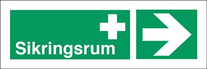 Henv. skilt,Sikringsrum højre