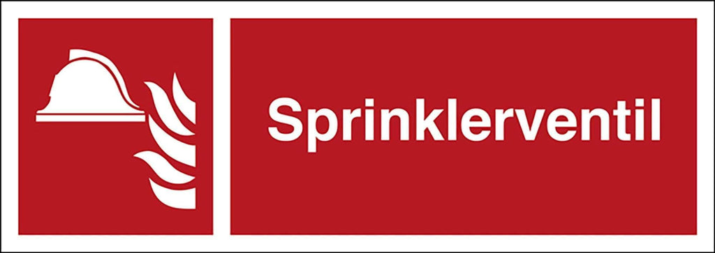 Brandtekst, Sprinklerventil - Backner ApS