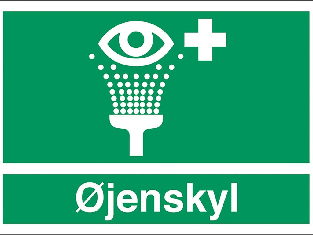 Henv. skilt, Øjenskylstation, - Backner ApS