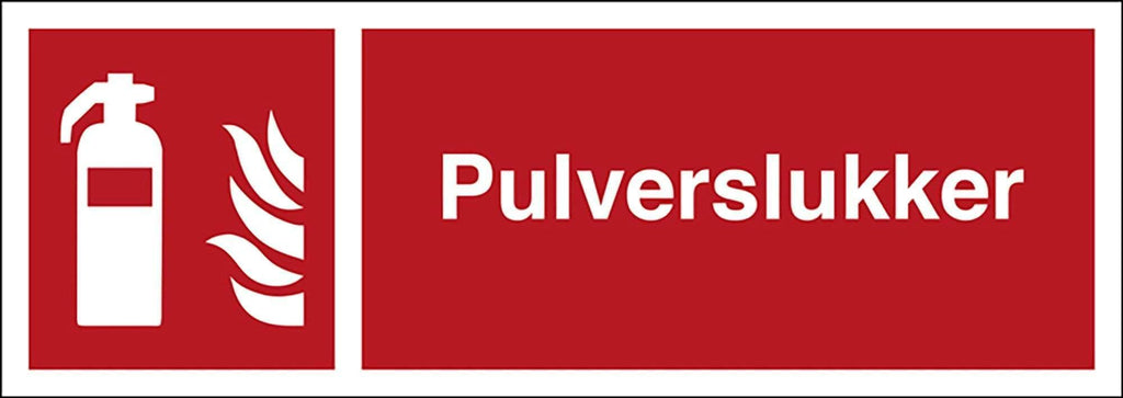 Brandskilt, Pulverslukker - Backner ApS