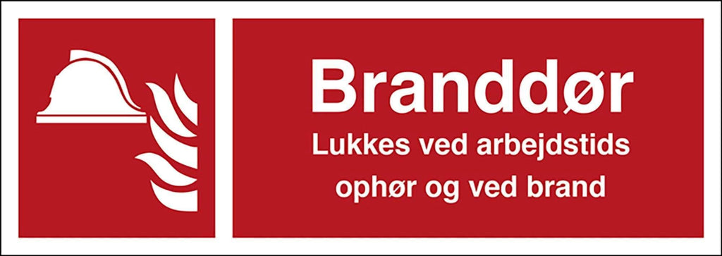 Brandtekst, Brandør luk v/arb. oph. - Backner ApS
