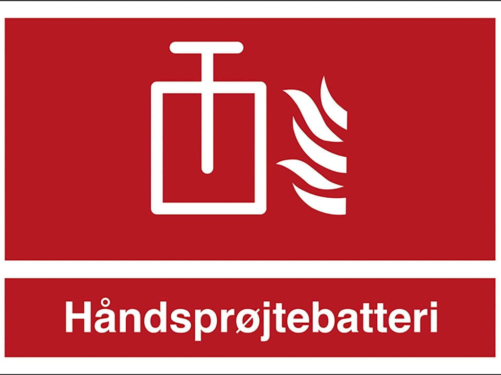 Brandskilt, Håndsprøjtebatt. - Backner ApS