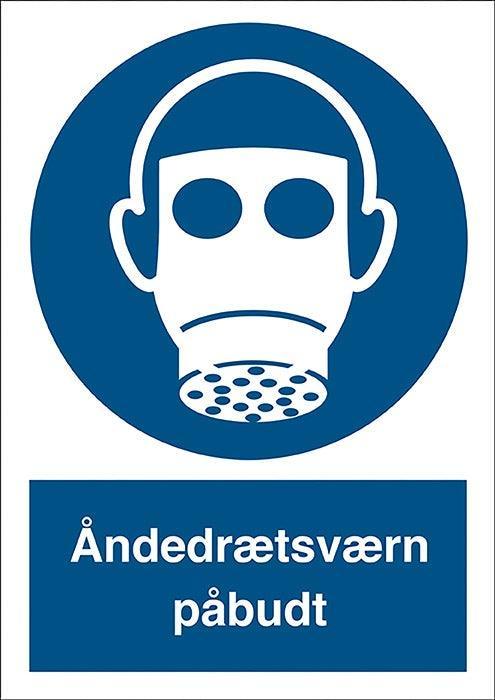 Påbudsskilt, Åndedrætsværn påbudt - Backner ApS