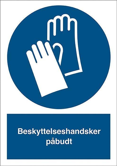 Påbudsskilt, Beskyt. handsker påbudt - Backner ApS