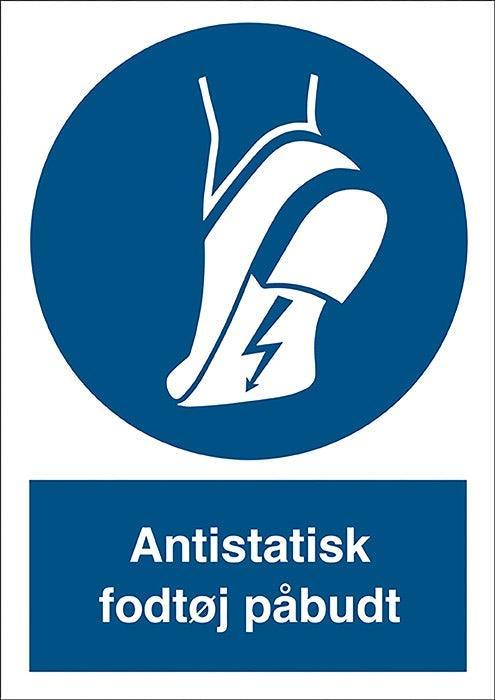 Påbudsskilt, Antistatisk fodtøj påbudt - Backner ApS