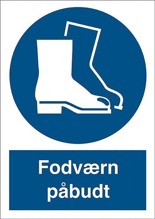 Påbudsskilt, Fodværn påbudt - Backner ApS