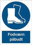Påbudsskilt, Fodværn påbudt - Backner ApS